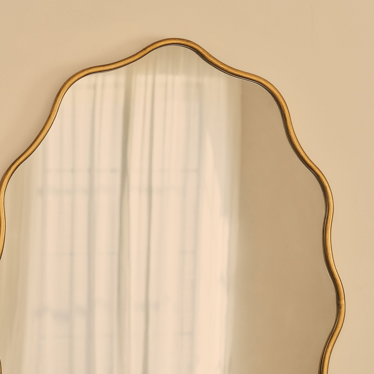 Sabrina - Gold Wavy Oval Metal Wall Mirror 100cm x 70cm