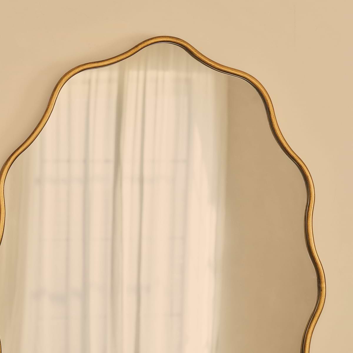 Sabrina - Gold Wavy Oval Metal Wall Mirror 100cm x 70cm
