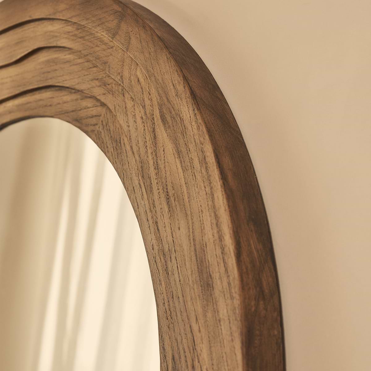 Lucelle - Extra Large Full Length Warm Wood Arched Mirror 200cm x 100cm