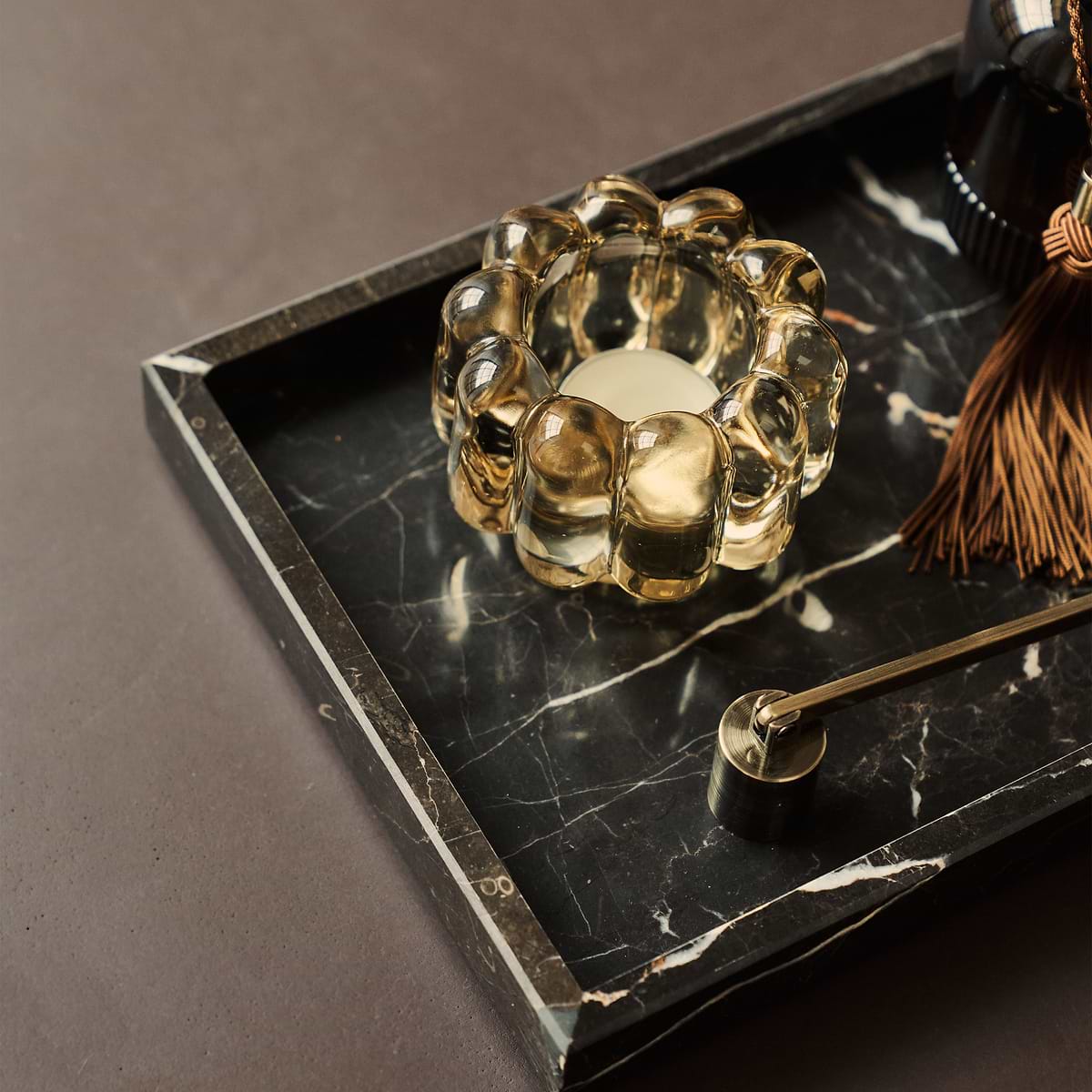 Travara - Dark Emperador Marble Large Rectangular Decorative Tray