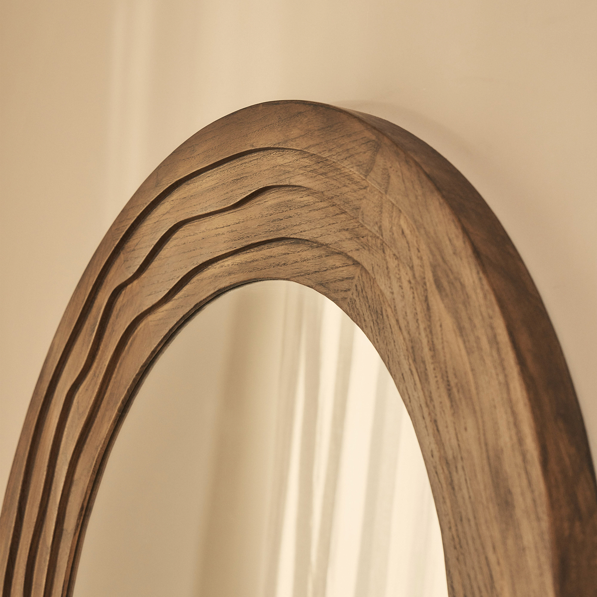 Lucelle - Extra Large Full Length Warm Wood Arched Mirror 200cm x 100cm