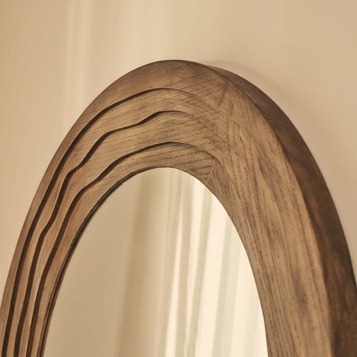 Lucelle - Extra Large Full Length Warm Wood Arched Mirror 200cm x 100cm