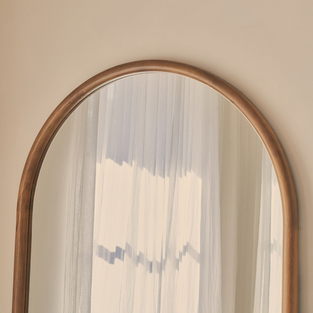 Amora - Extra Large Full Length Arched Warm Wood Mirror 190cm x 100cm