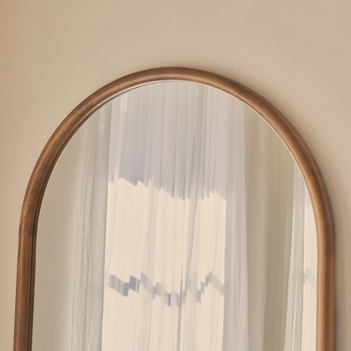 Amora - Full Length Large Arched Warm Wood Mirror 180cm x 90cm