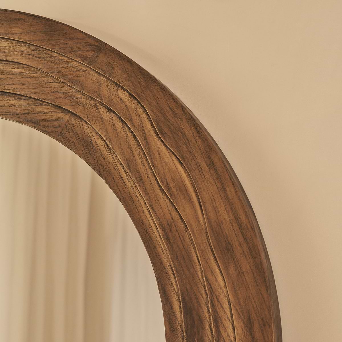 Lucelle - Extra Large Full Length Warm Wood Arched Mirror 200cm x 100cm