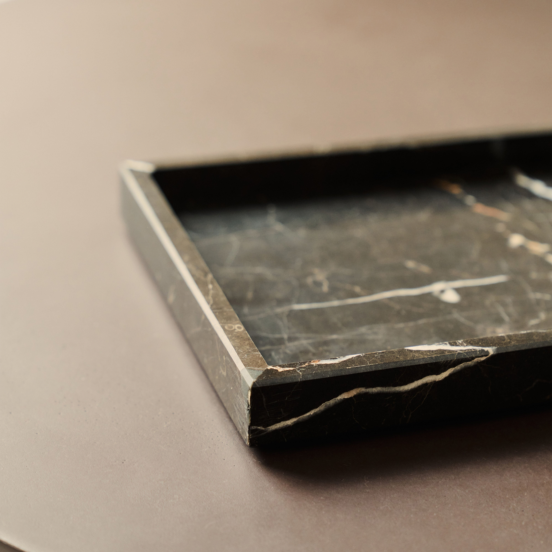 Travara - Dark Emperador Marble Large Rectangular Decorative Tray