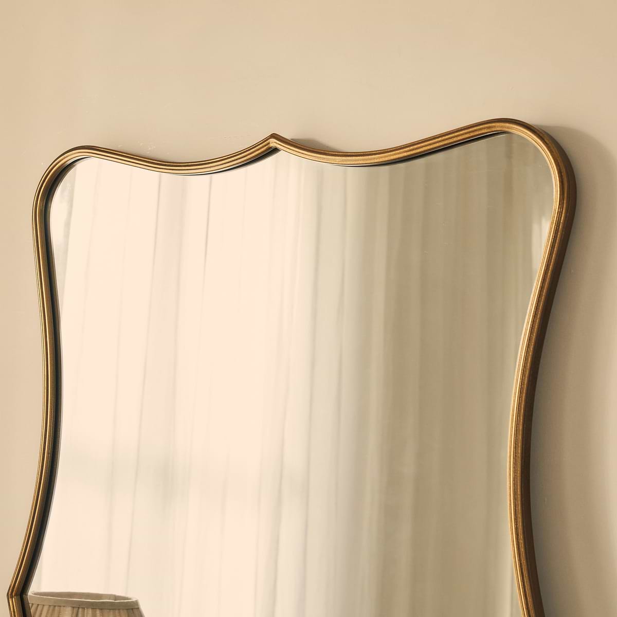 Elise - Gold Art Deco Metal Overmantle Mirror 120cm x 80cm