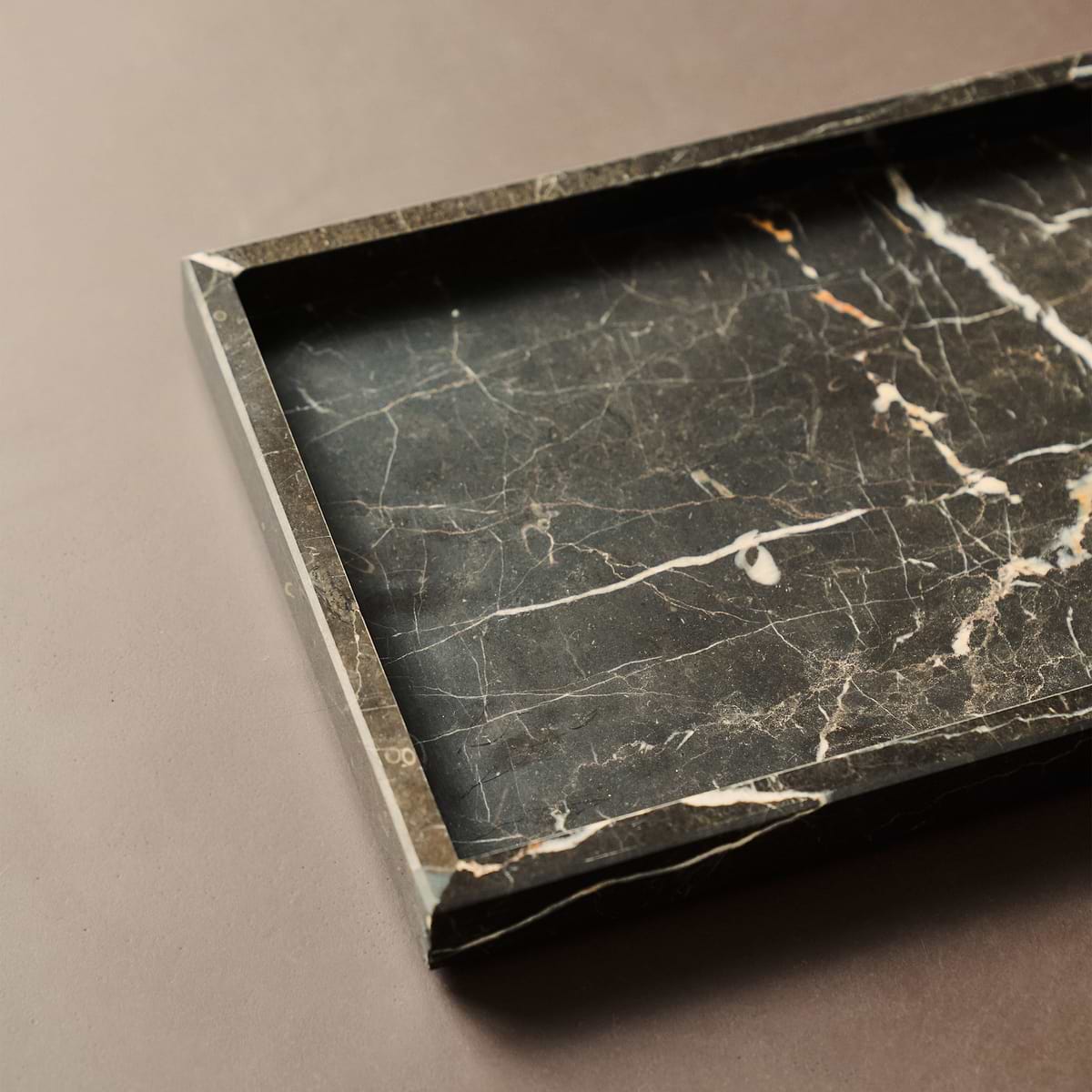 Travara - Dark Emperador Marble Large Rectangular Decorative Tray