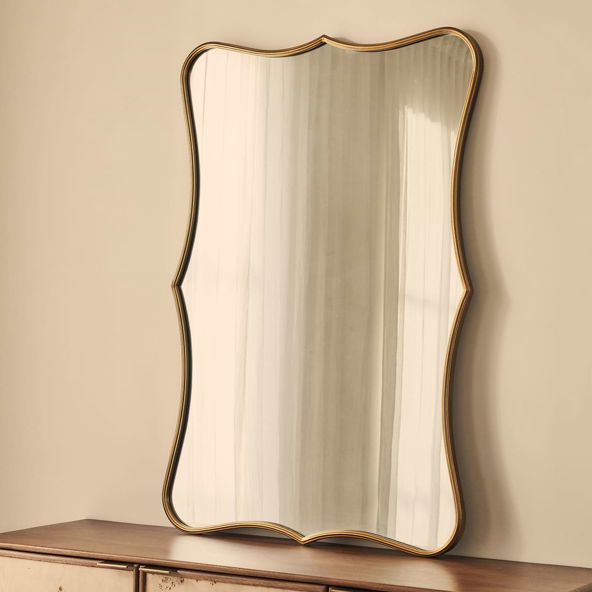Elise - Gold Art Deco Metal Overmantle Mirror 120cm x 80cm