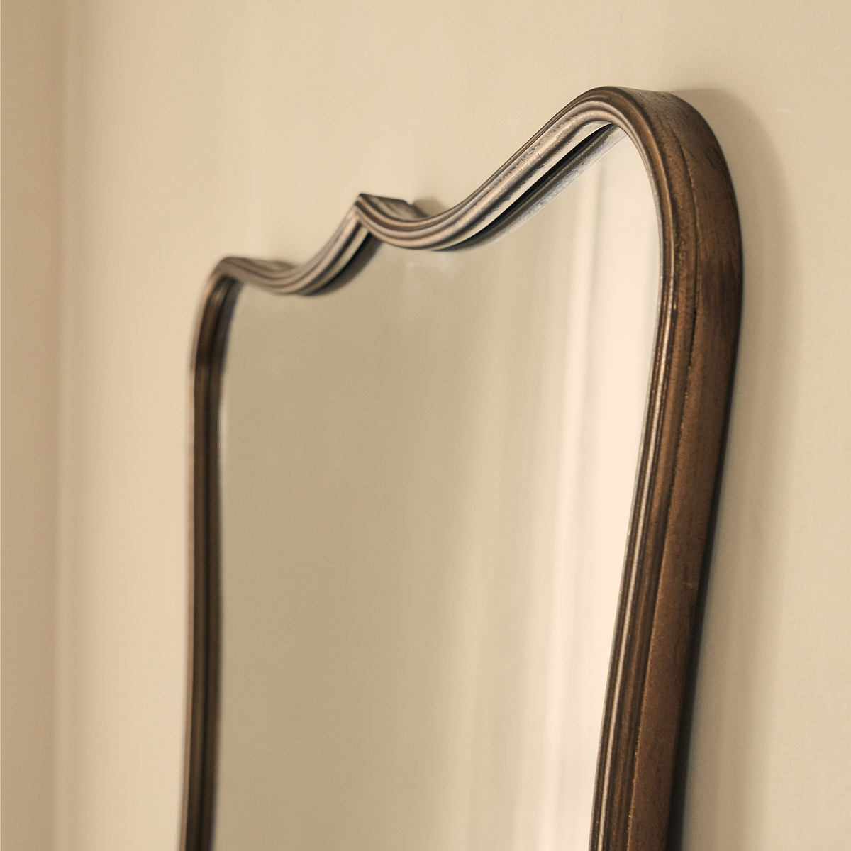 Elise - Antique Bronze Art Deco Metal Overmantle Mirror 120cm x 80cm