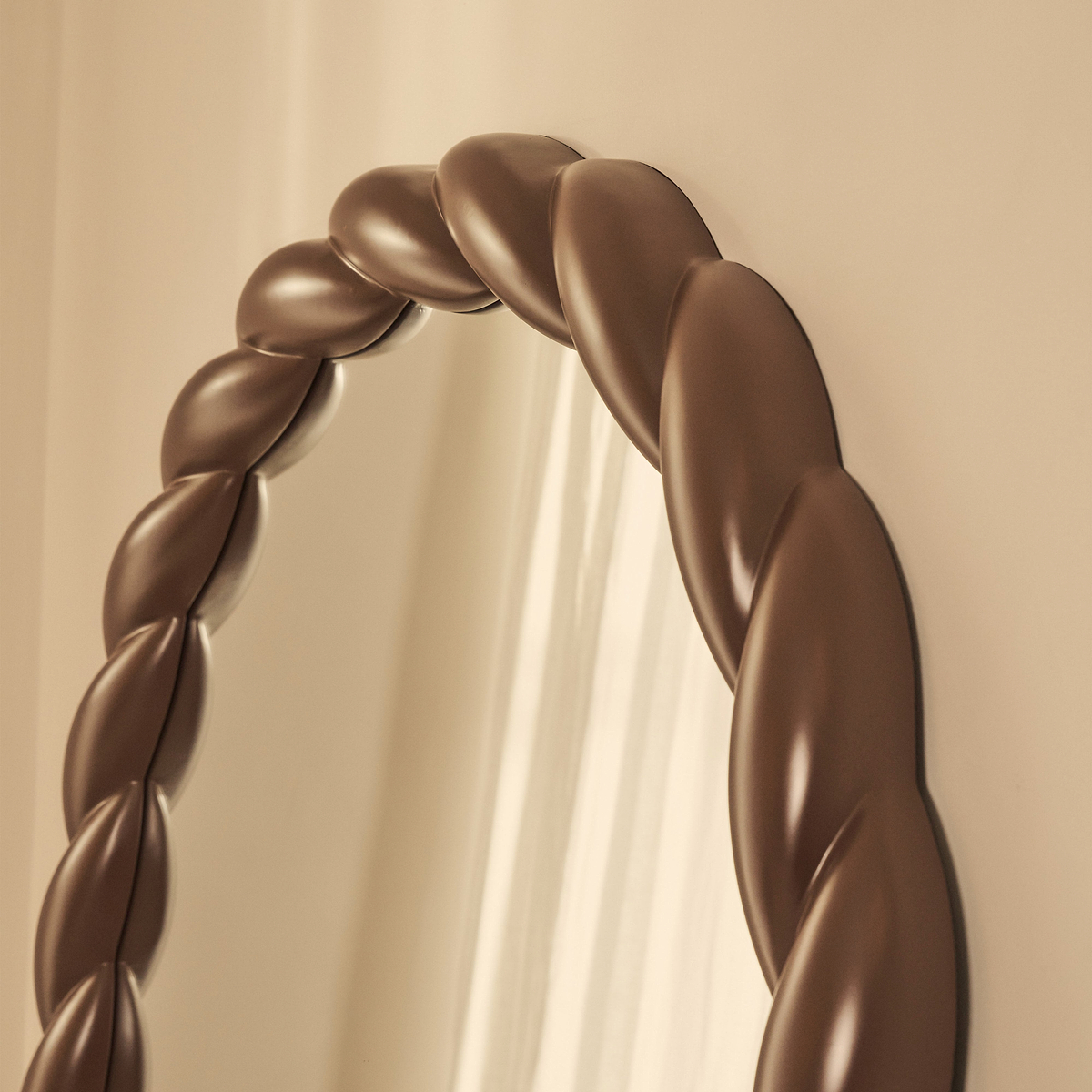 Ophelia - Full Length Arched Rope Twist Chocolate Gloss Extra Large Mirror 180cm x 105cm