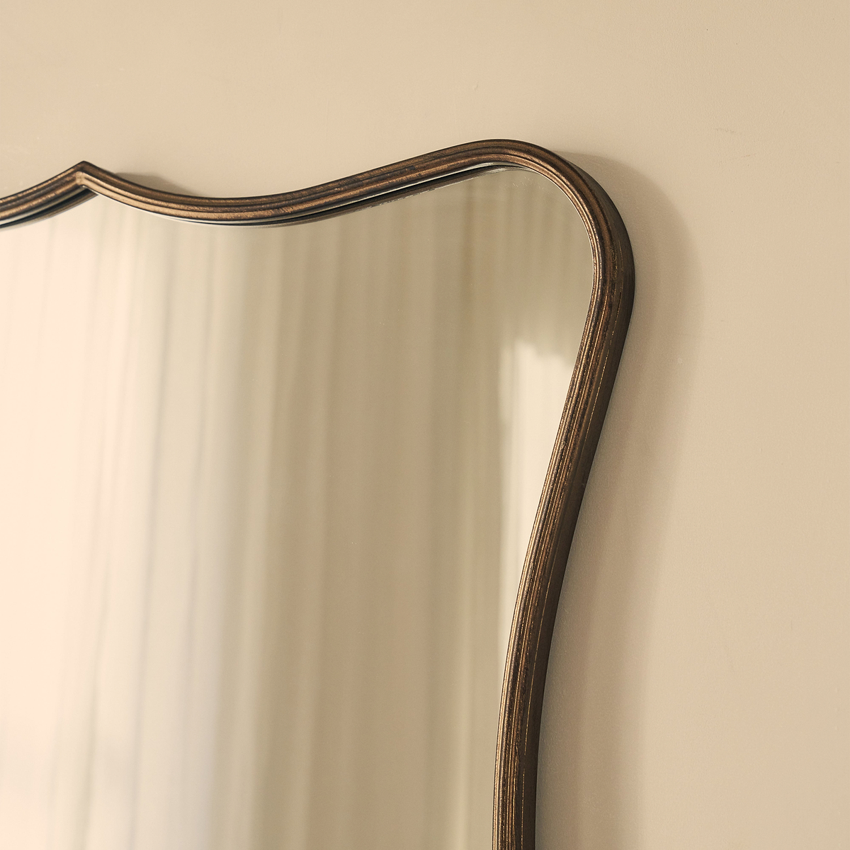 Elise - Antique Bronze Art Deco Metal Overmantle Mirror 120cm x 80cm