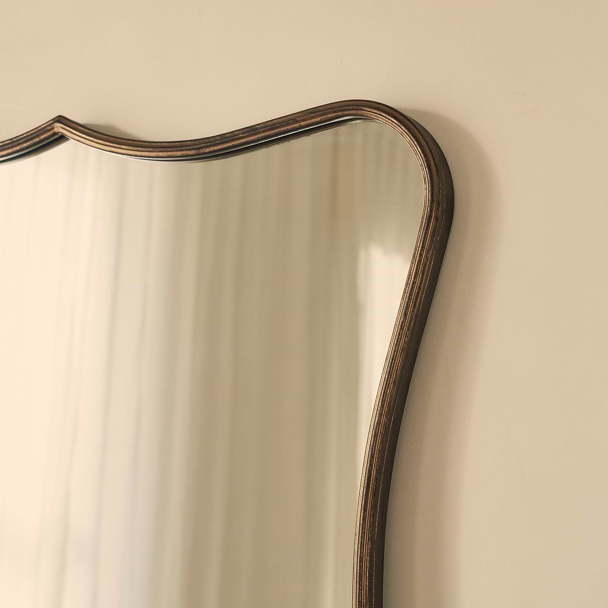 Elise - Antique Bronze Art Deco Metal Overmantle Mirror 120cm x 80cm