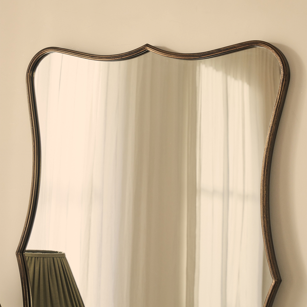 Elise - Antique Bronze Art Deco Metal Overmantle Mirror 120cm x 80cm