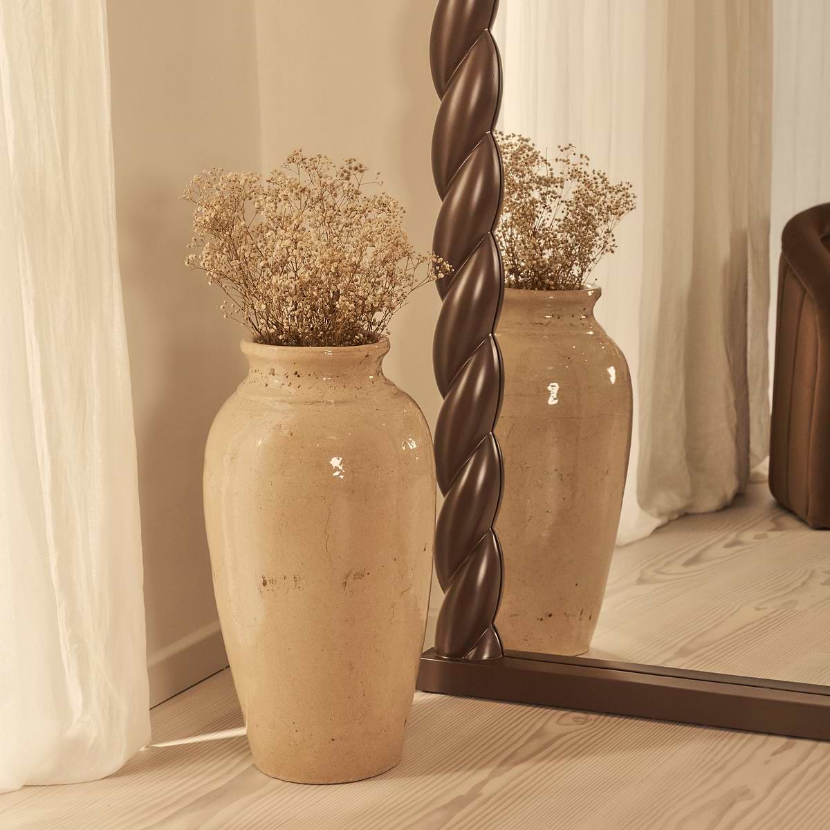 Ophelia - Full Length Arched Rope Twist Chocolate Gloss Extra Large Mirror 180cm x 105cm