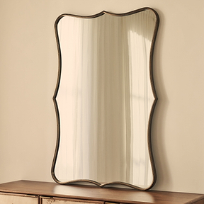 Elise - Antique Bronze Art Deco Metal Overmantle Mirror 120cm x 80cm