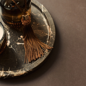 Travara - Dark Emperador Marble Round Decorative Tray