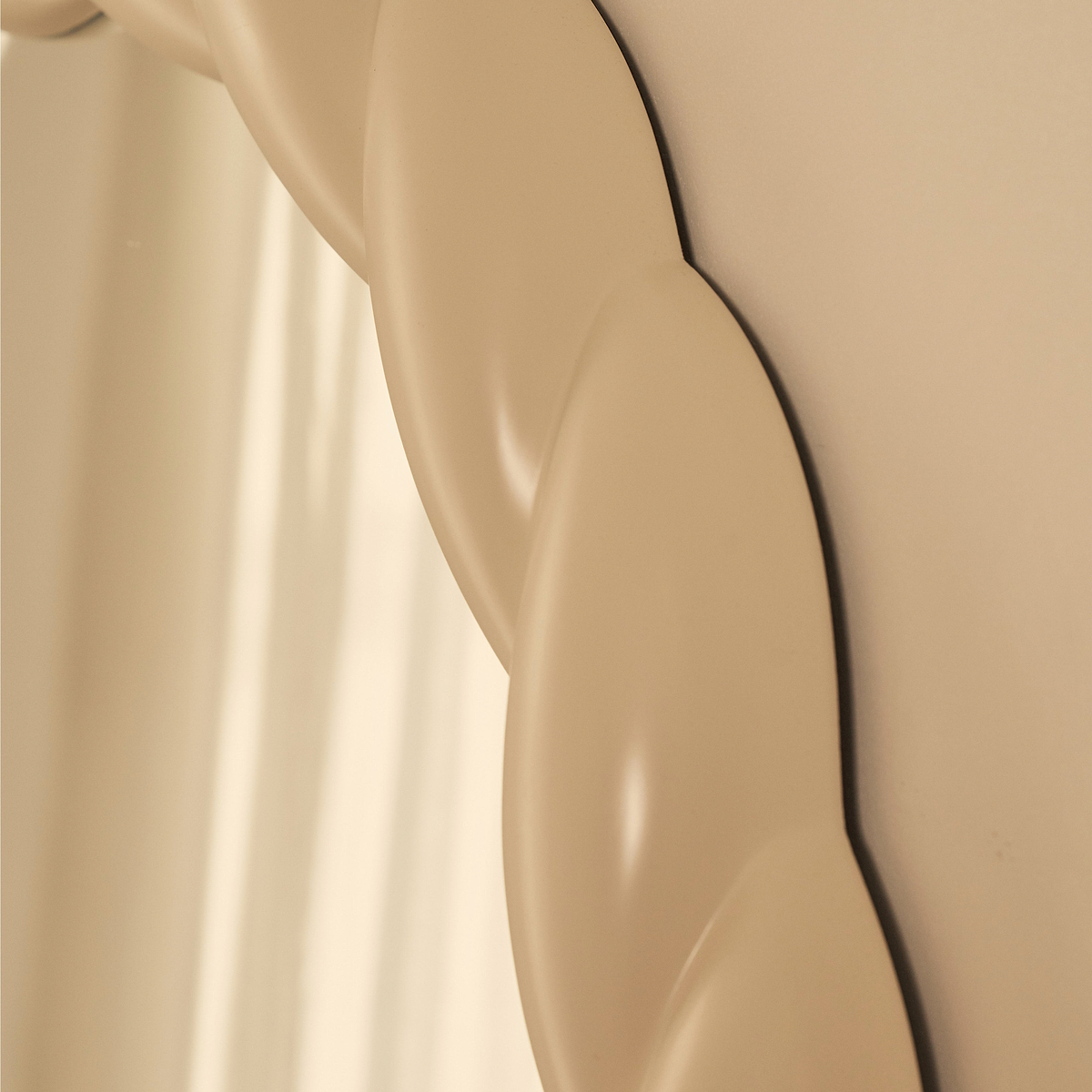 Ophelia - Full Length Arched Rope Twist Ivory Gloss Extra Large Mirror 180cm x 105cm