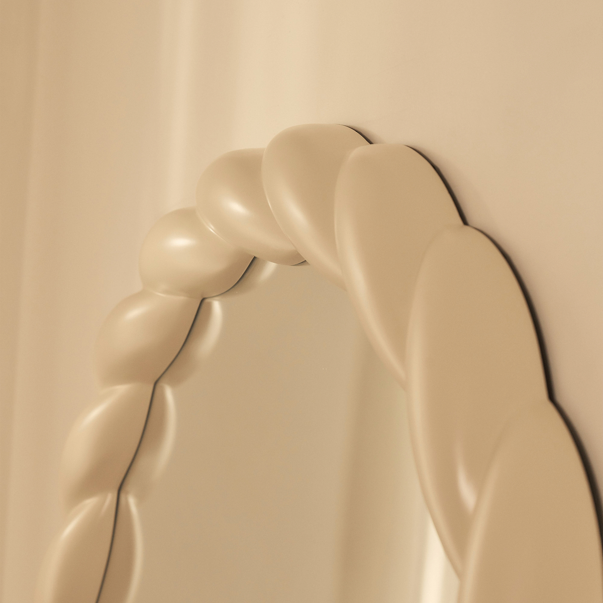 Ophelia - Full Length Arched Rope Twist Ivory Gloss Extra Large Mirror 180cm x 105cm