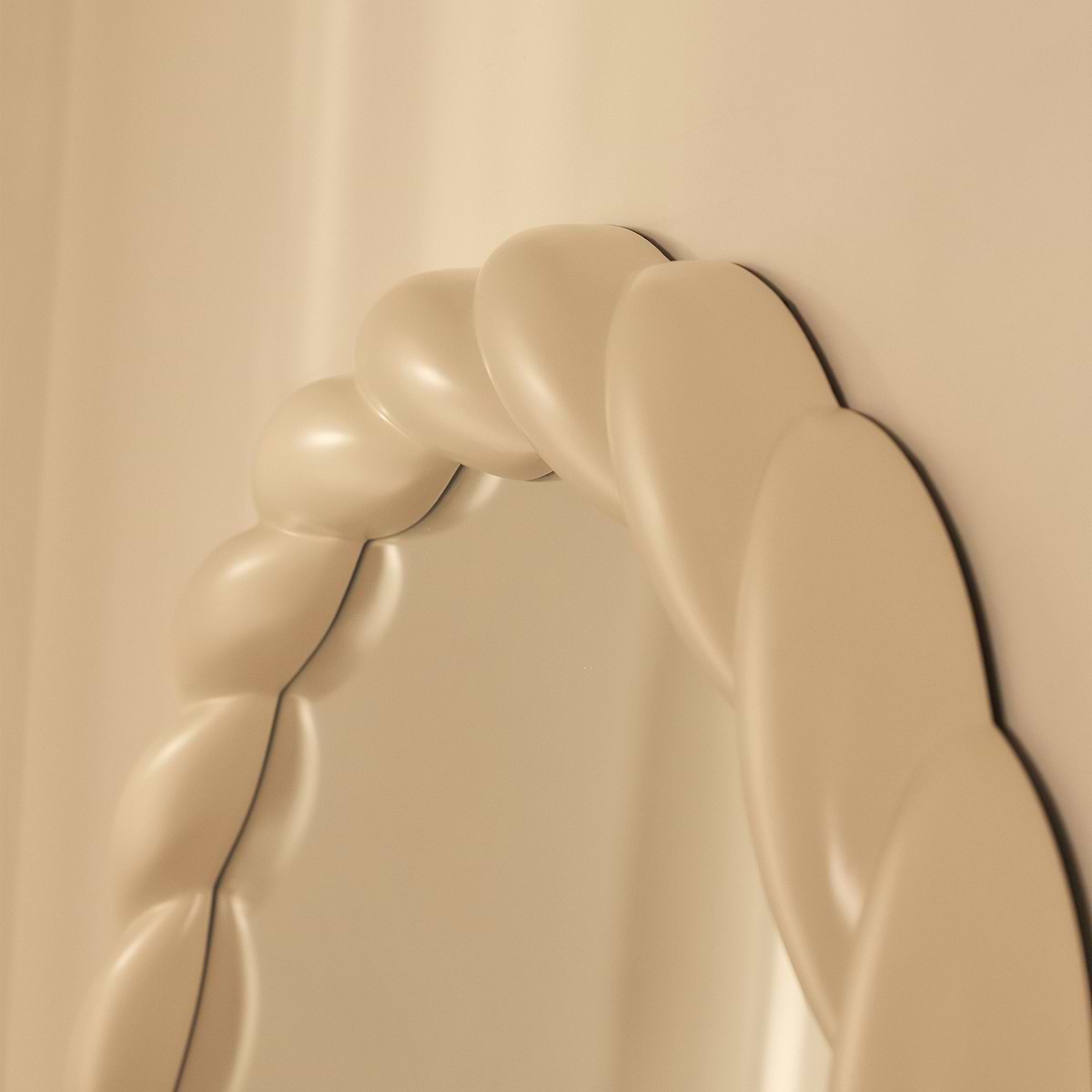 Ophelia - Full Length Arched Rope Twist Ivory Gloss Extra Large Mirror 180cm x 105cm