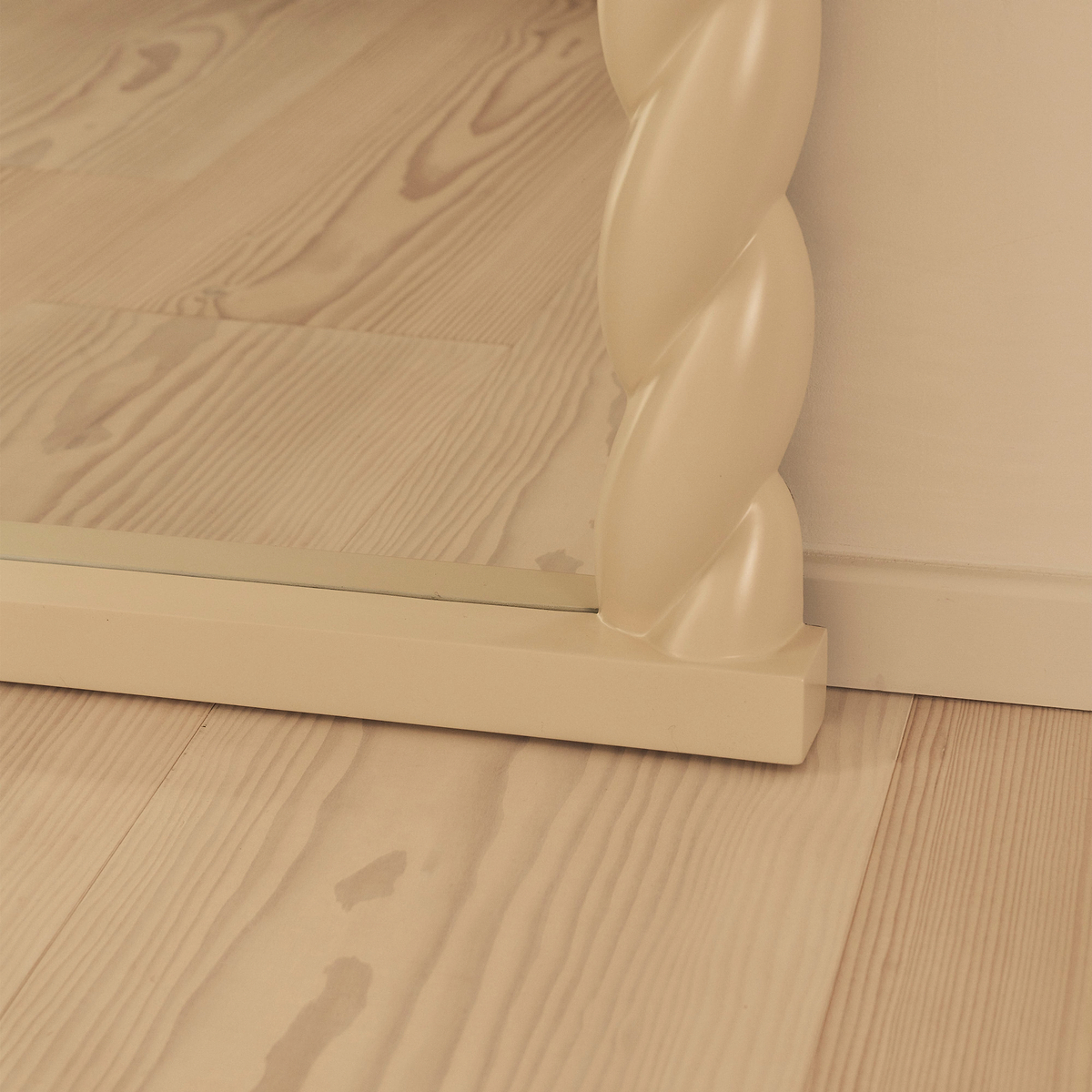 Ophelia - Full Length Arched Rope Twist Ivory Gloss Extra Large Mirror 180cm x 105cm