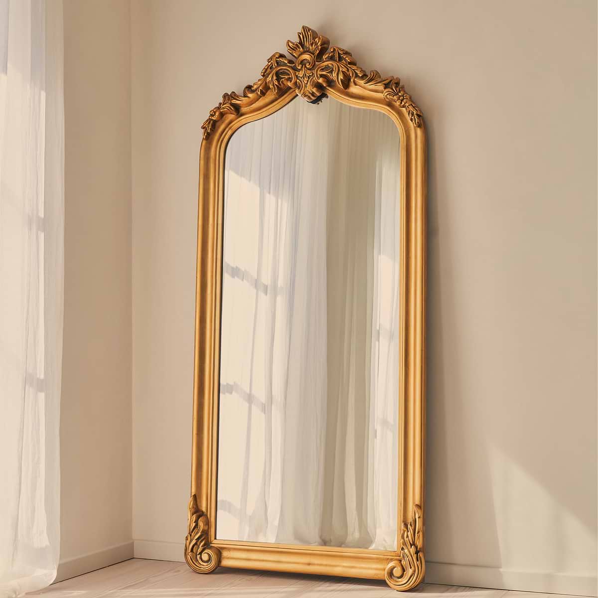 Cristina - Full Length Gold Arched Ornate Mirror 200cm x 90cm