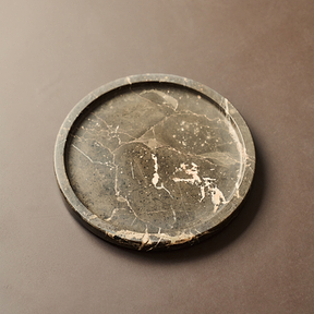 Travara - Dark Emperador Marble Round Decorative Tray
