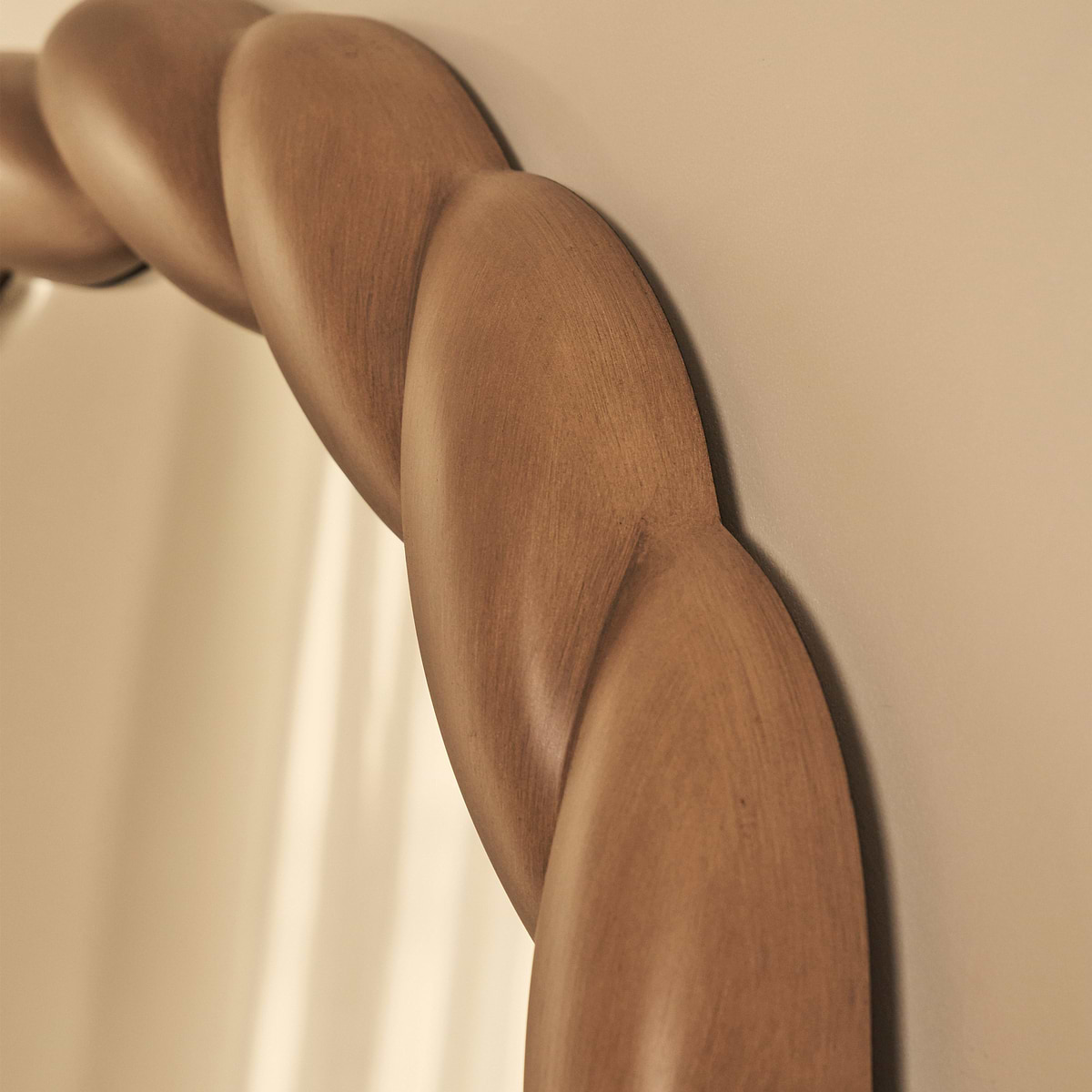 Ophelia - Full Length Arched Rope Twist Warm Wood Extra Large Mirror 180cm x 105cm
