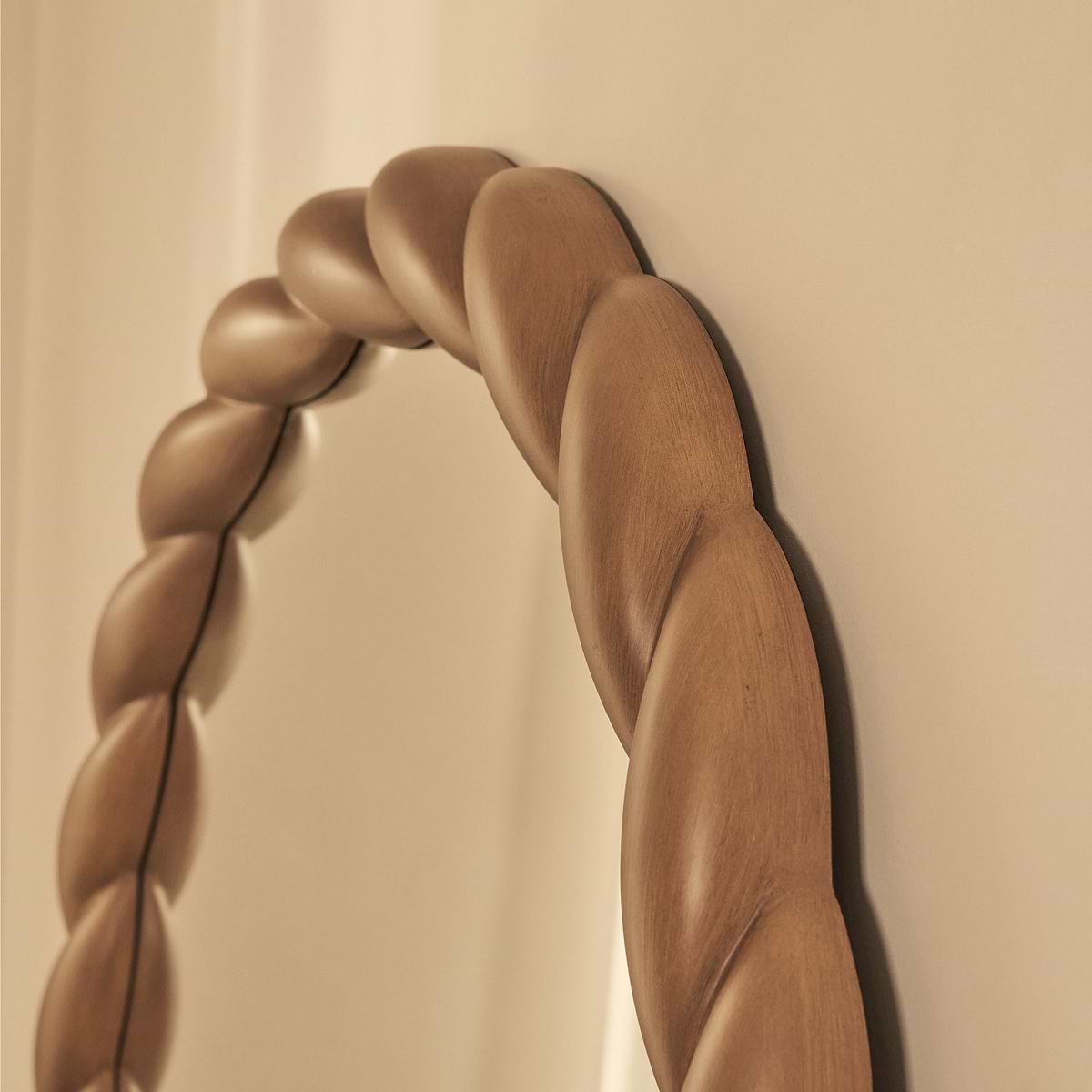 Ophelia - Full Length Arched Rope Twist Warm Wood Extra Large Mirror 180cm x 105cm