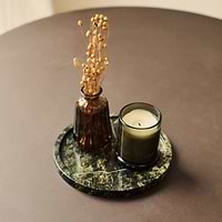 Travara - Green Marble Round Decorative Tray