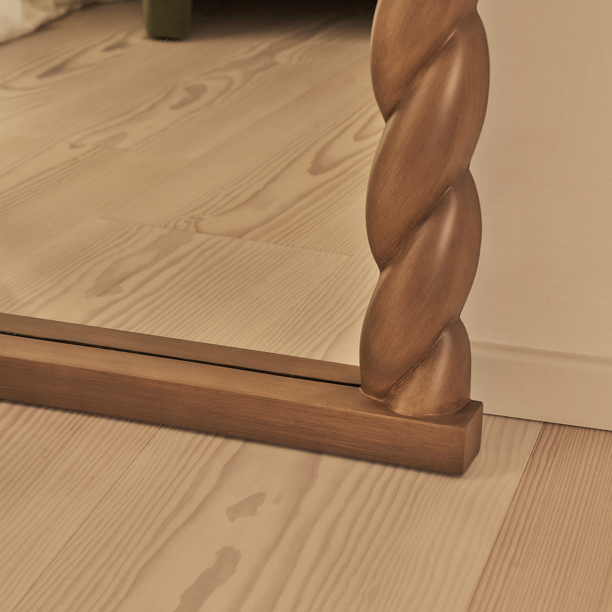 Ophelia - Full Length Arched Rope Twist Warm Wood Extra Large Mirror 180cm x 105cm