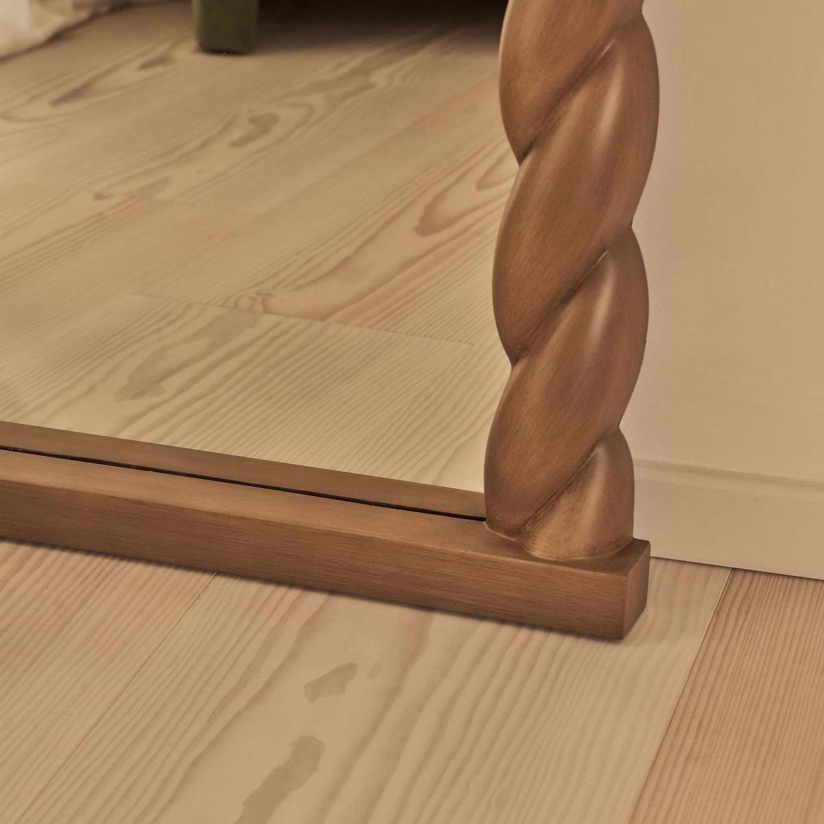 Ophelia - Full Length Arched Rope Twist Warm Wood Extra Large Mirror 180cm x 105cm