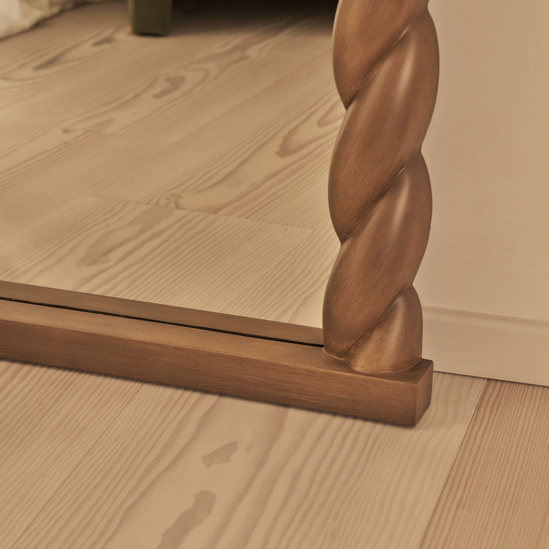 Ophelia - Full Length Arched Rope Twist Warm Wood Extra Large Mirror 180cm x 105cm