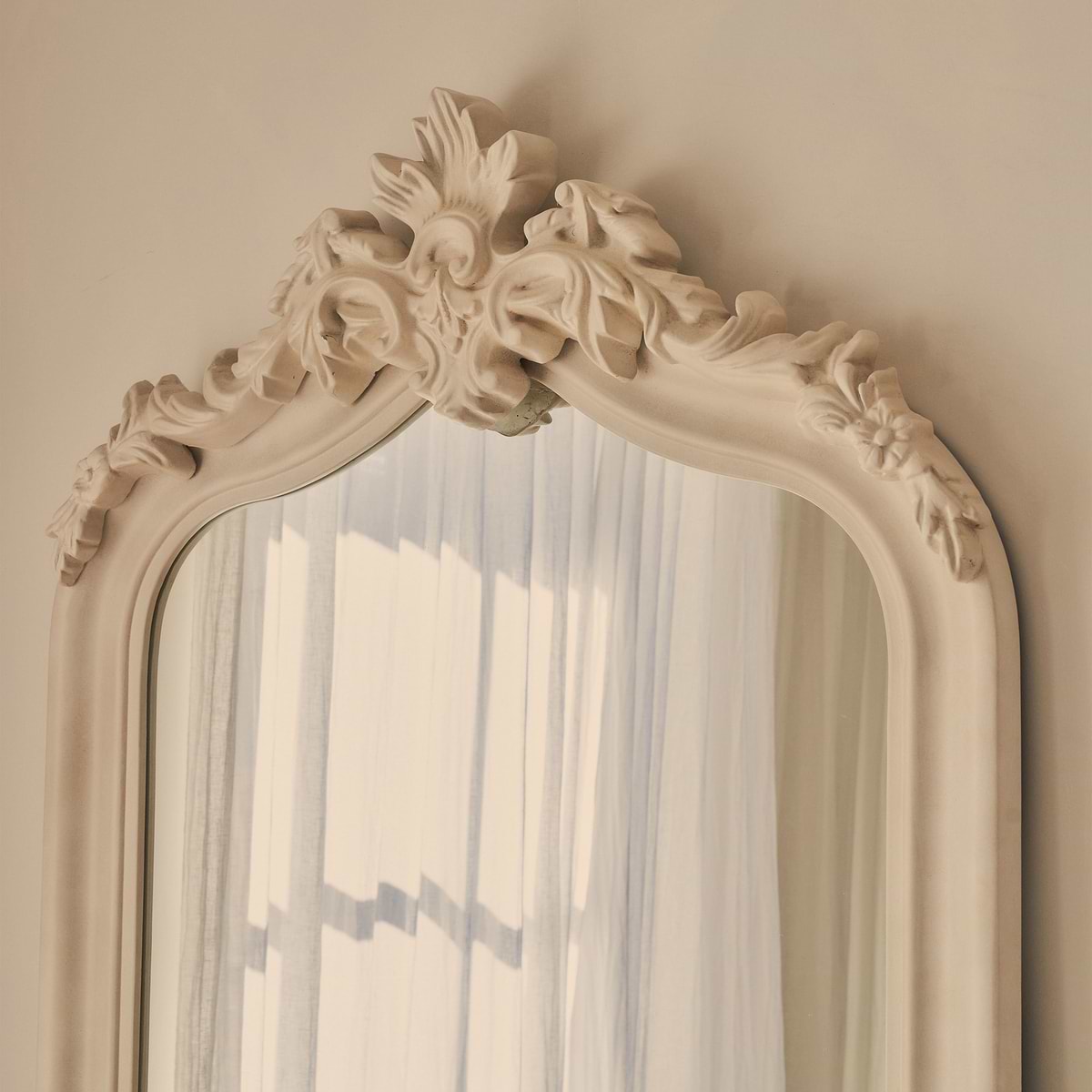 Cristina - Full Length Concrete Arched Ornate Mirror 200cm x 90cm