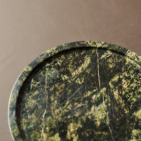Travara - Green Marble Round Decorative Tray