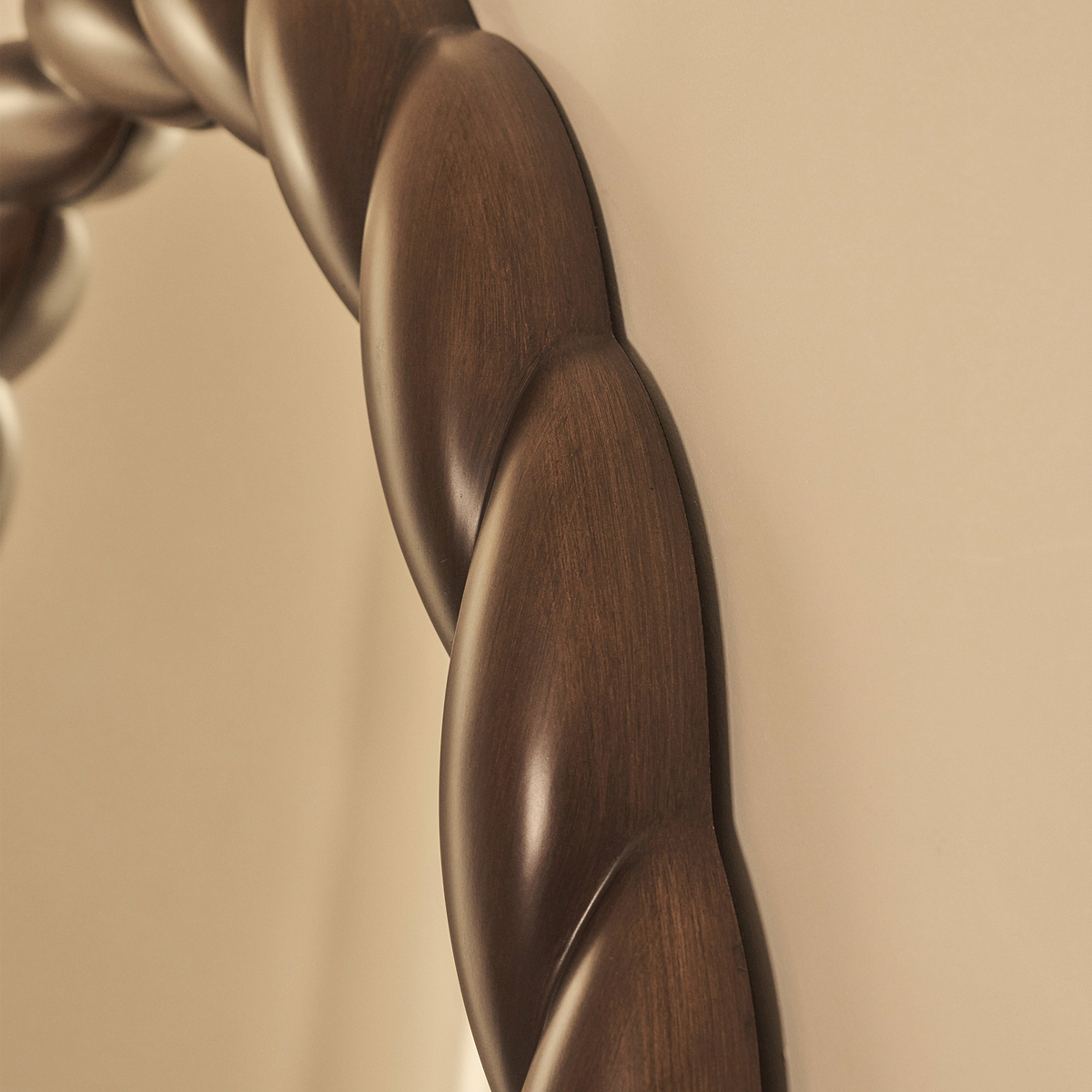 Ophelia - Full Length Arched Rope Twist Dark Wood Extra Large Mirror 180cm x 105cm