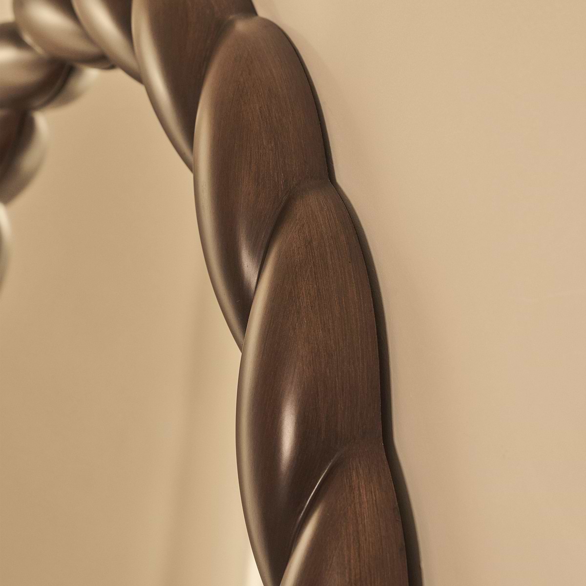 Ophelia - Full Length Arched Rope Twist Dark Wood Extra Large Mirror 180cm x 105cm