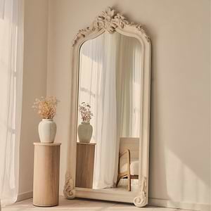 Cristina - Full Length Concrete Arched Ornate Mirror 200cm x 90cm