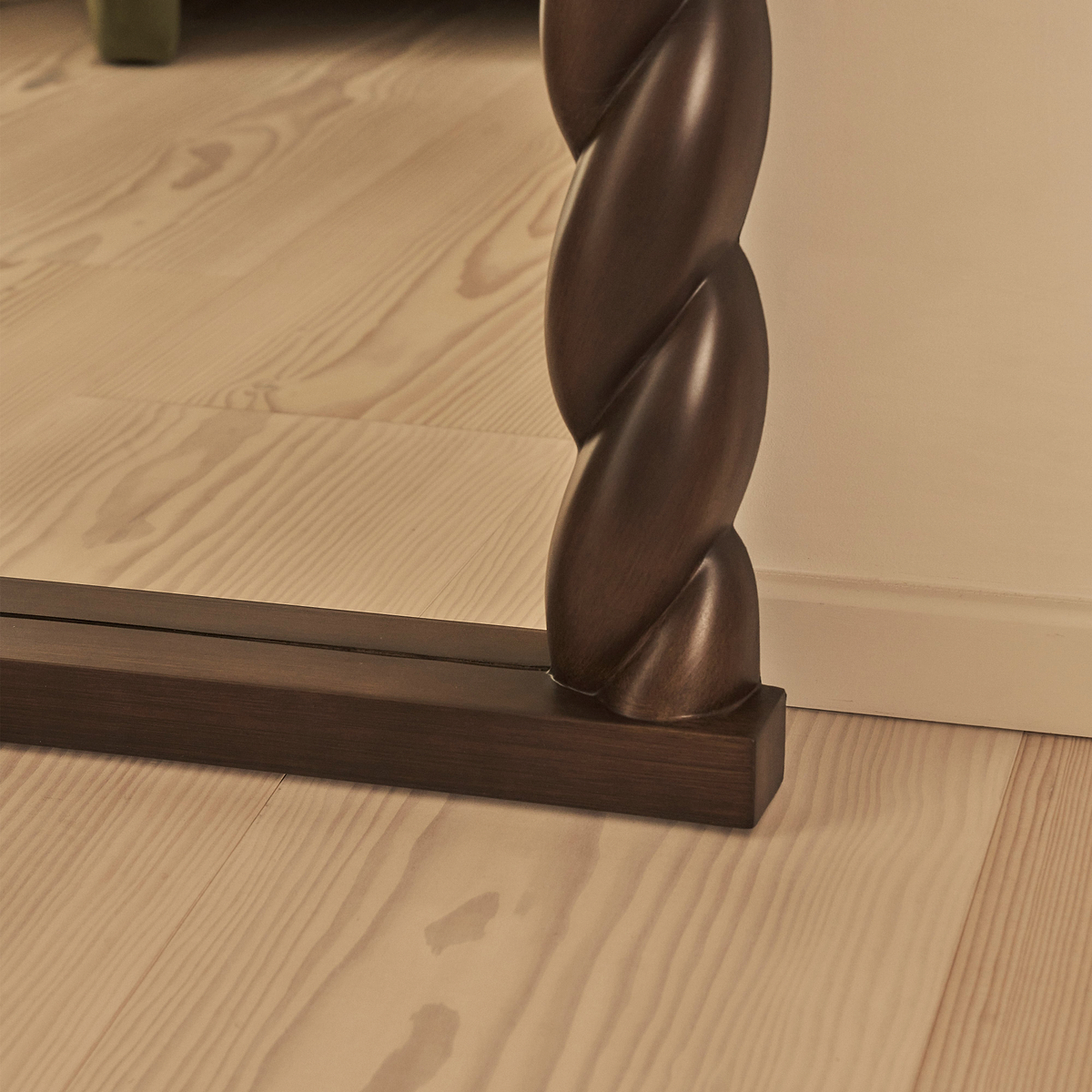 Ophelia - Full Length Arched Rope Twist Dark Wood Extra Large Mirror 180cm x 105cm