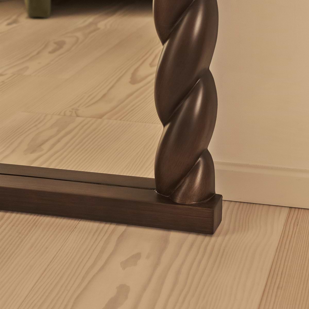 Ophelia - Full Length Arched Rope Twist Dark Wood Extra Large Mirror 180cm x 105cm