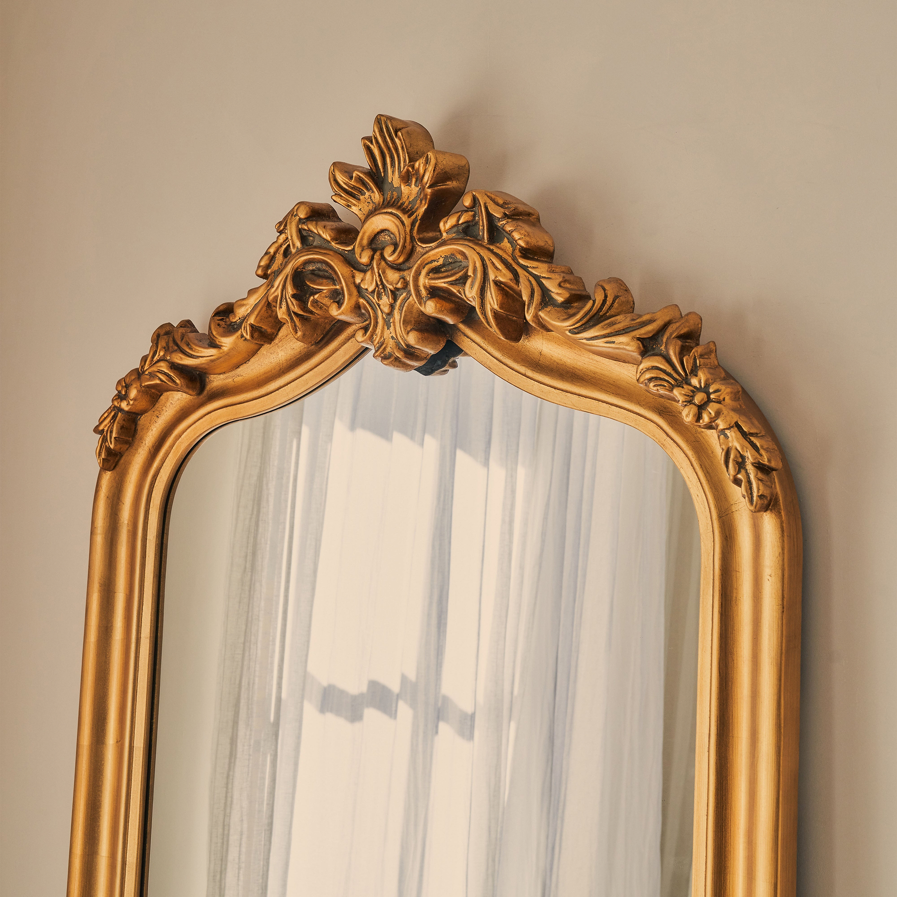 Cristina - Full Length Gold Arched Ornate Mirror 200cm x 90cm