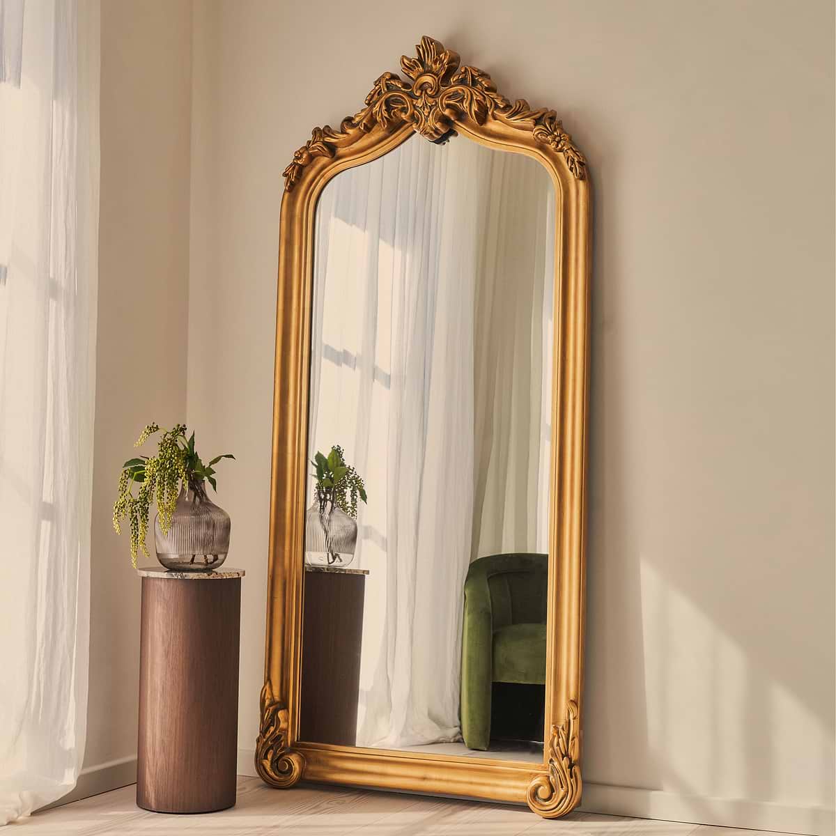 Cristina - Full Length Gold Arched Ornate Mirror 200cm x 90cm