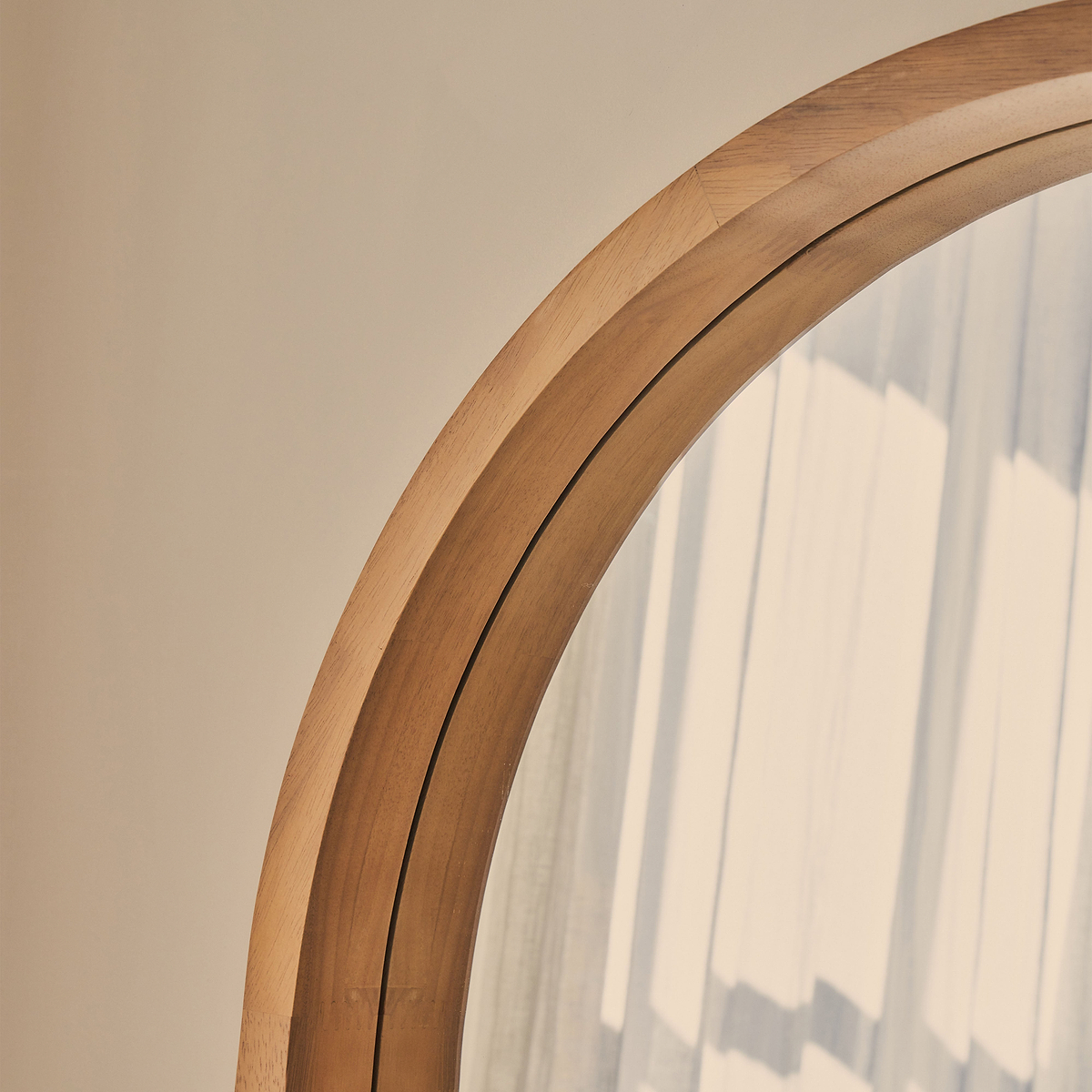 Lilia - Full Length Warm Wood Arched Wooden Mirror 170cm x 80cm