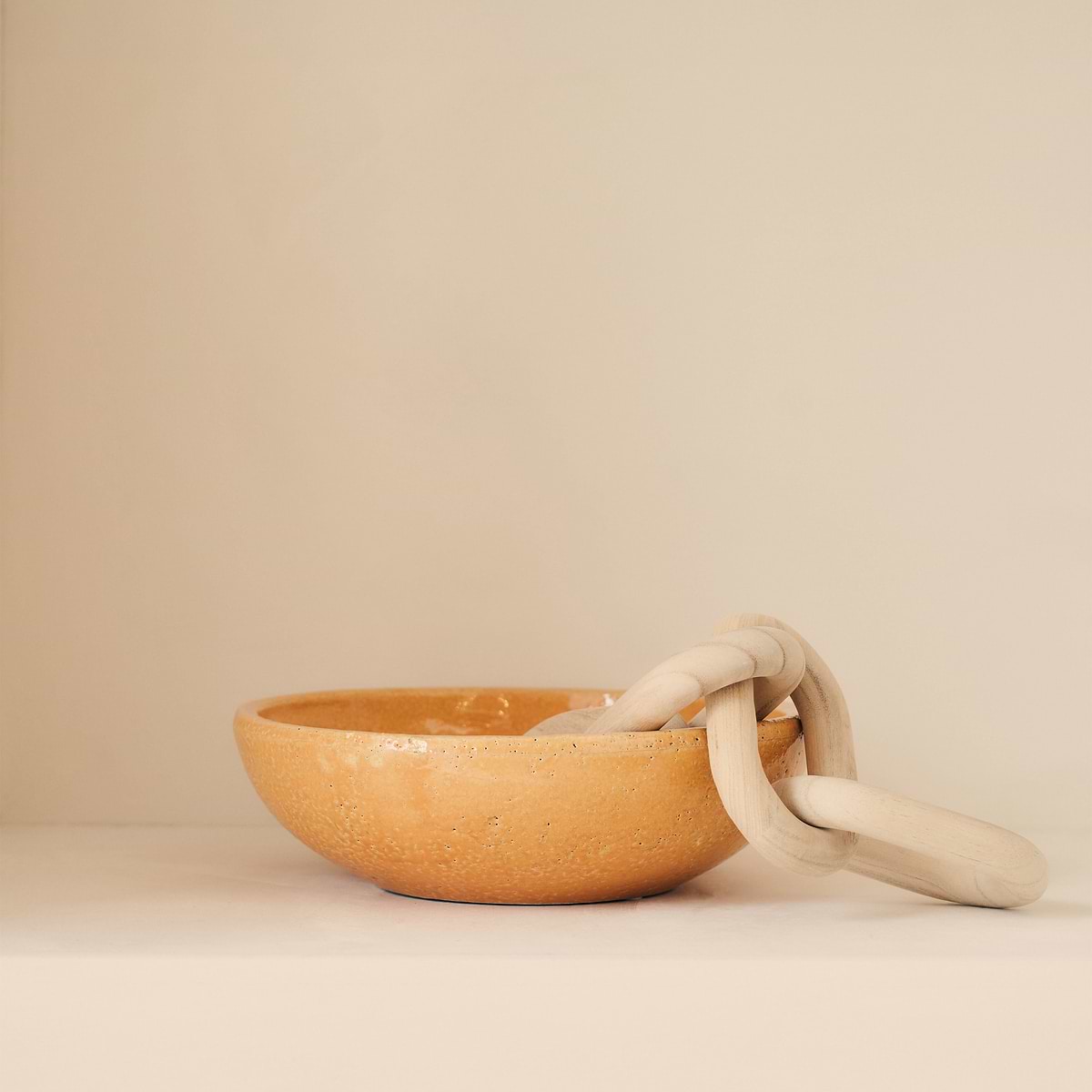 Portera - Ochre Gloss Ceramic Decorative Bowl