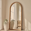 Lilia - Full Length Warm Wood Arched Wooden Mirror 170cm x 80cm