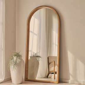 Lilia - Full Length Warm Wood Arched Wooden Mirror 170cm x 80cm
