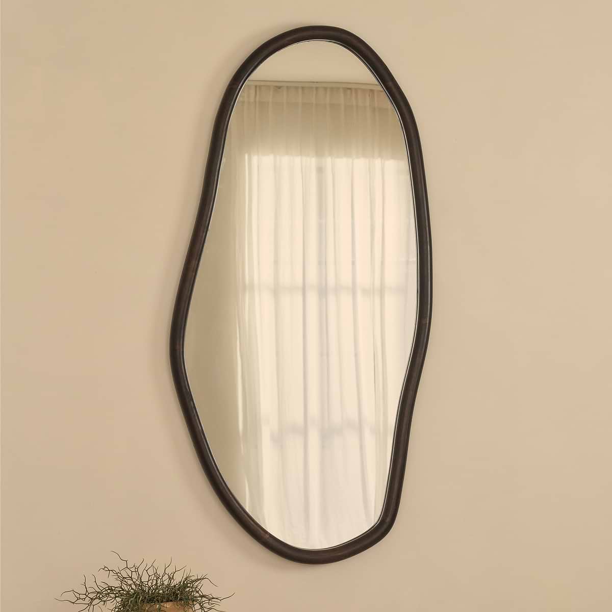 Aaliyah - Dark Wood Irregular Wall Mirror 150cm x 75cm