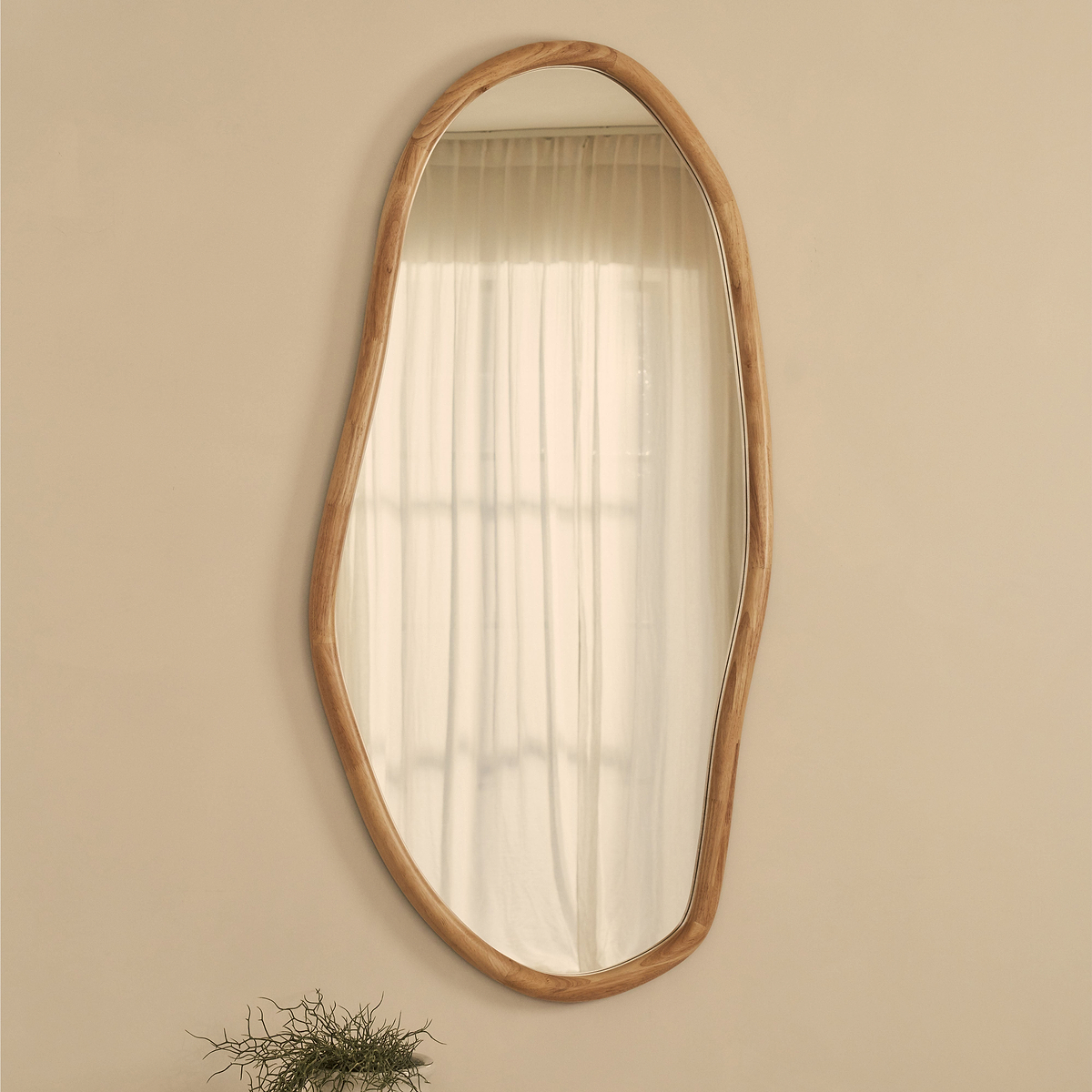 Aaliyah - Light Wood Irregular Wall Mirror 150cm x 75cm
