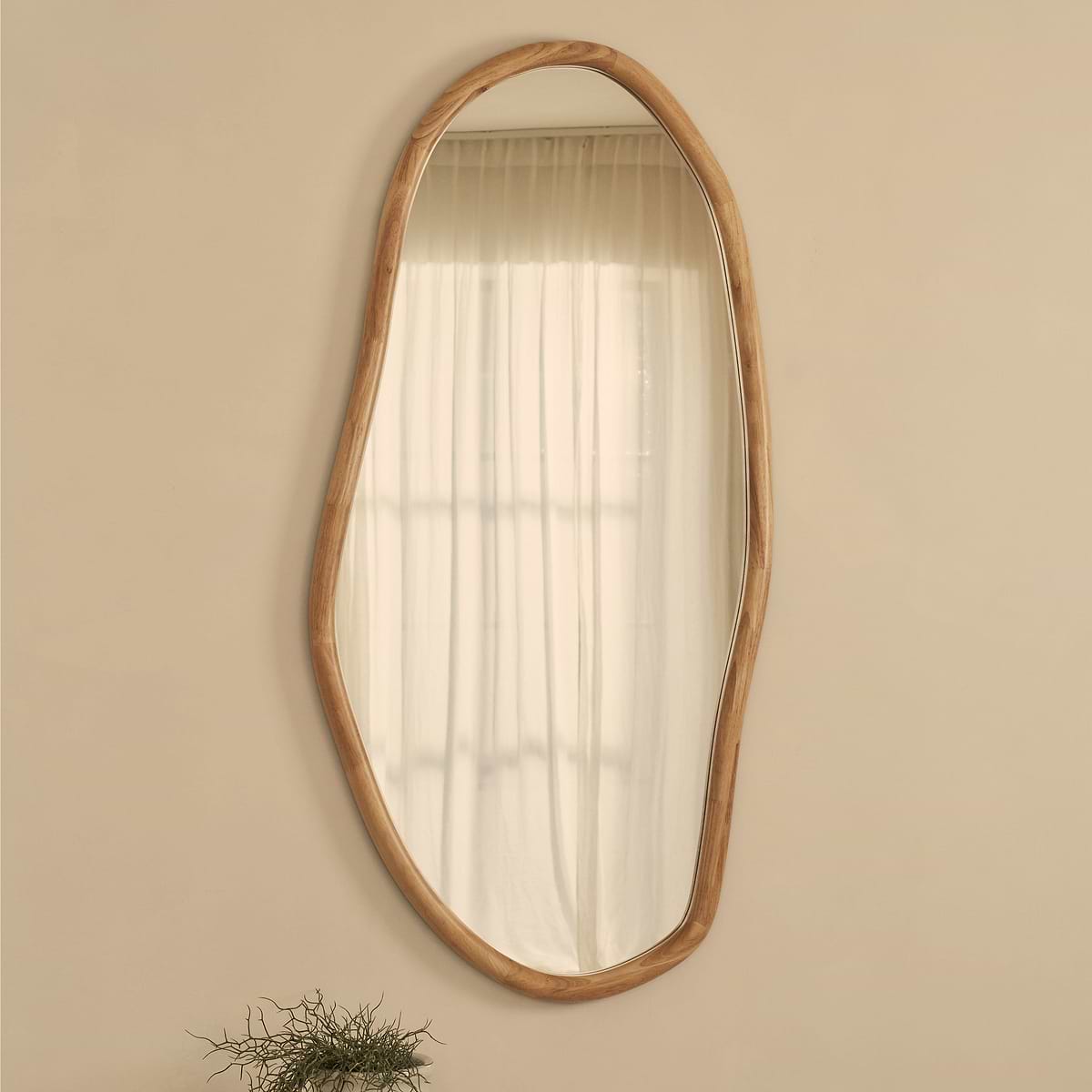 Aaliyah - Light Wood Irregular Wall Mirror 150cm x 75cm