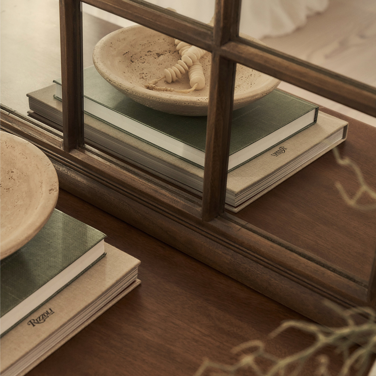 Sasha - Dark Wood Shabby Chic Rectangular Window Mirror 134cm x 70cm